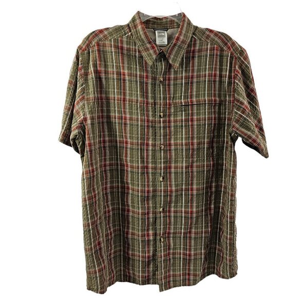 The North Face Men’s Size Large Plaid Button Casual Outdoor Short Sleeve Shirt - Picture 14 of 16